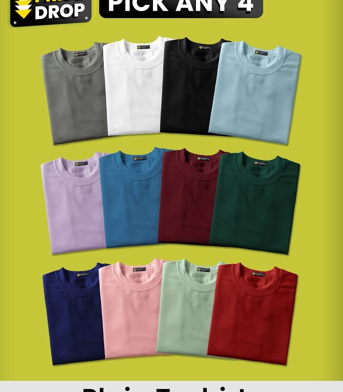 Pick Any 4 - Plain T-shirt Combo